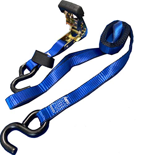 Ratchet Tie Down Straps - 4 Pk - 12 Ft- 1000 Lbs Load Cap- 3000 Lb Break Strength- Cambuckle Alternative- Cargo Straps For Moving Appliances, Lawn Equipment, Motorcycle Heavy Duty Ratchet! #TOP2
