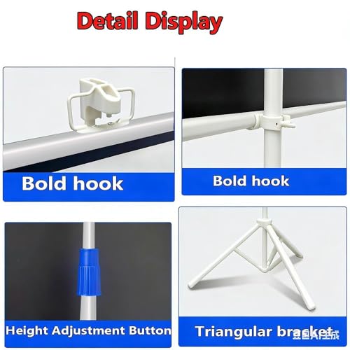 Pantalla portátil proyector 72 pulg 4:3 con trípode miniatura 5