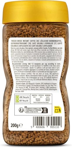 by Amazon Gold Instant Kaffee, Mittlere Röstung, 200g, 1er-Pack - Rainforest Alliance-Zertifizierung