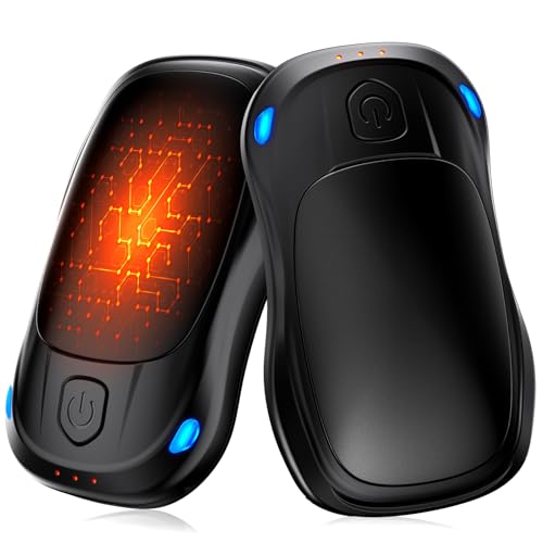 Hand Warmers Rechargeable 2 Pack, MKG Electric Hand Warmer, 24Hrs Long Lasting Reusable HandWarmers with 3 Levels Quick Heat, Portable Pocket Heater for Camping, Hunting, Golf, Women Wen Winter Gift