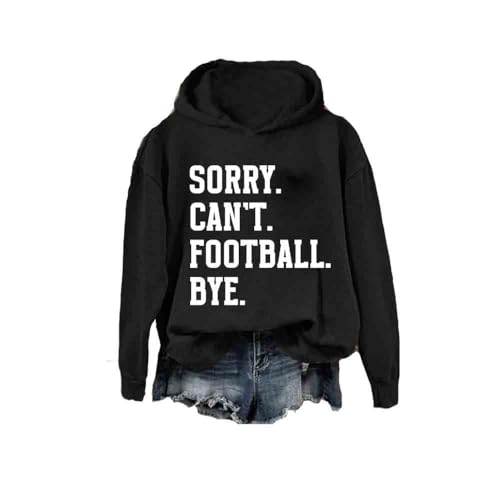 Generic Sorry Cant Football Bye Hoodie Football Shirts For Women Funny Football Mom Sweatshirt, 5X-Large