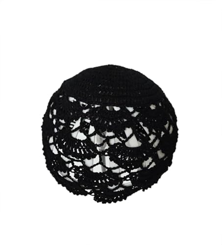 Gorro artesanal calado con diseño floral para mujer miniatura 5