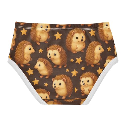 Joisal Cotton Girls Underwear Toddlers Cute Hedgehogs Tan Stars Dark Panties Little Girl Pattern Underpants Briefs 2t2
