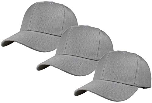 Image of Gelante Plain Baseball Cap Adjustable Back Strap 3 PC