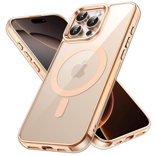 Image of JETech Magnetic Cover Case for iPhone 16 Pro 6.3-Inch Compatible with MagSafe, Shockproof Phone Bumper Cover, Anti-Scratch Clear Back (Desert)