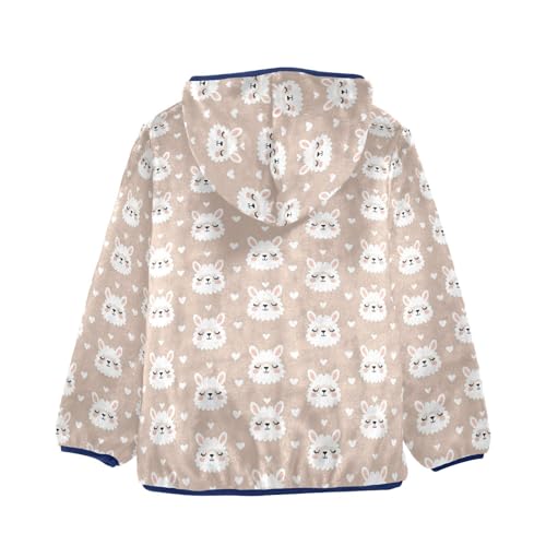 Cute Alpaca Heart Boys Fleece Coat,Children's Zip-Up Hoodie Jacket,Baby Warm Fashion Outerwear 3-10T,A1134612