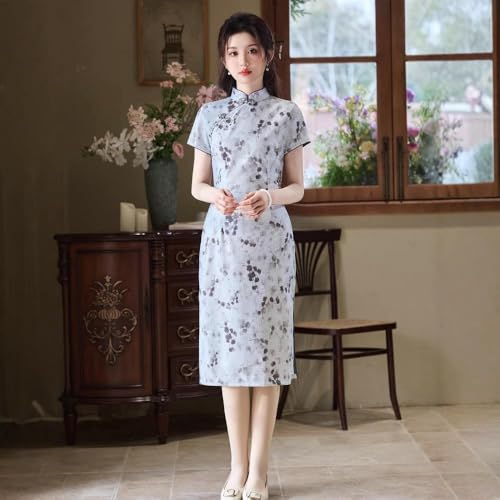 Cheongsam ajusté style chinois résolvez le manque d'originalité avec l'impression encre - 2