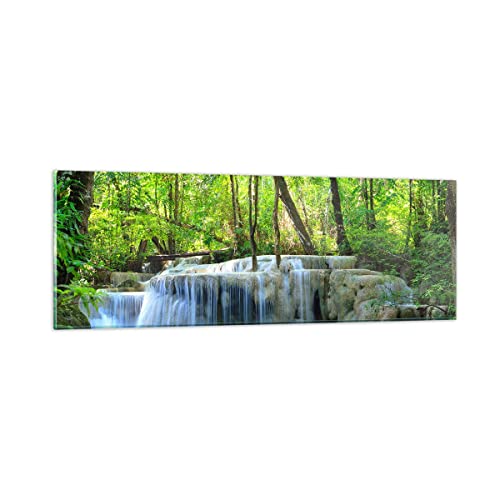 Tableau en verre forêt pour chambre, déco murale panoramique de salon moderne