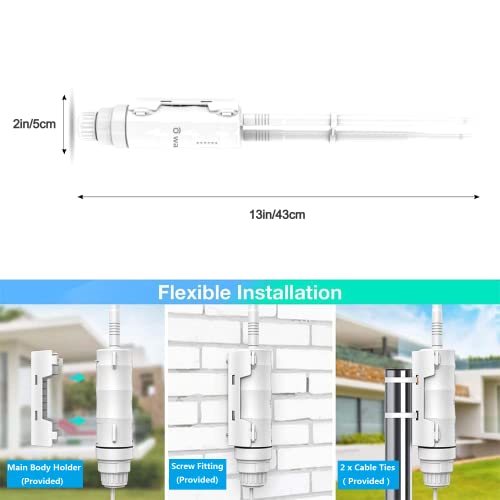 WAVLINK Extensor WiFi para ambientes externos, à prova de intempéries, AC600 Dual Band WiFi Booster e amplificador de sinal, longo alcance até 500 m, ponto de acesso, porta Ethernet, para casa grande. - Imagem 4