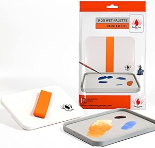 Redgrassgames Everlasting Wet Palette for Miniature Painting and Acrylic Paints - Painter Lite 8.9" - Keeps Paint Fresh, Approved by Pro Painters - Painting Palette with Lid, Seal, 50 Sheets, 2 Foams