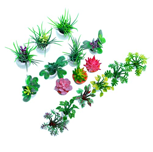 Birostiana Miniature Dollhouse Accessories 16 Pieces Miniatures Plants Flowers Bonsai Greenery Ornament Mini Toys For Dollhouse Fairy Garden Landscape Diy Decor Craft #TOP3