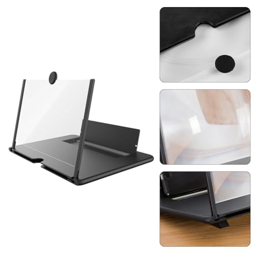 Handy Vergrößerungs Bildschirm, Handy Bildschirmlupe, 3D Bildschirmlupe, Handy Lupe, Geeignet zum Ansehen von Filmen und Videos und Bietet Ihnen EIN Besseres Seherlebnis, 14 Zoll, Schwarz