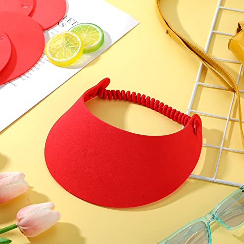 3 Pcs Sun Visors For Women Solid String Sun Visor Hat Fabric Foam Adjustable Soft Visors Women Golf Tennis Visor For Sports #TOP1