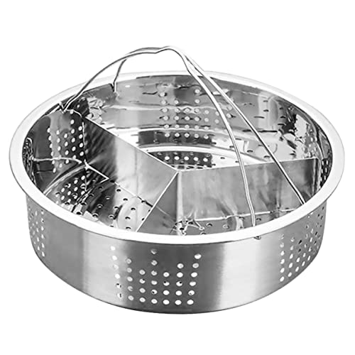 FUNNETOYU Cesta Vapor Acero Inoxidable con Rejilla Soporte Doble Asa para Vaporera Dumplings y Buns Cocina y Fácil Limpieza