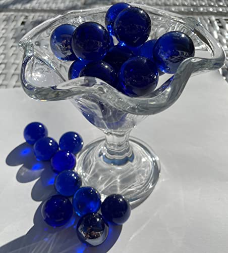 FAIRY TAIL & GLITZER FEE 25 Große Glaskugeln Durchsichtig Blau 27mm 500g Murmeln Murmel Dekokugeln Glas Kugel