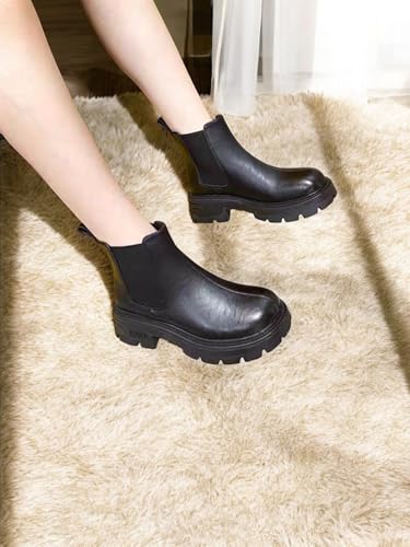 Girls' toddler shoes, fashion style snow boots, soft sole, leather children ankle boots (black, US Footwear Size System, Little Kid, Numeric, Medium, 0)2