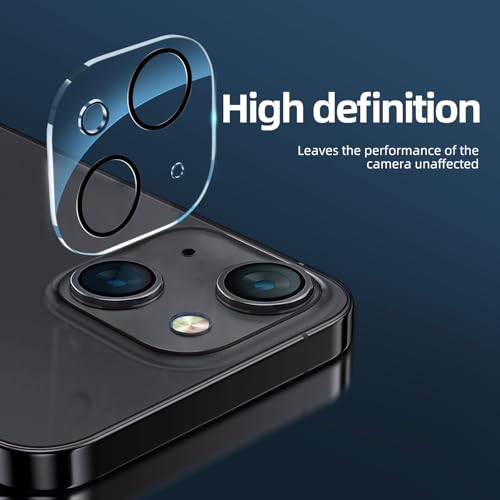 Image of NEW'C 4 Pack, 2 Pack for iPhone 13 Mini Screen Protector + 2 Pack Camera Lens Protector, Sensor Protection,Case Friendly Tempered Glass Film