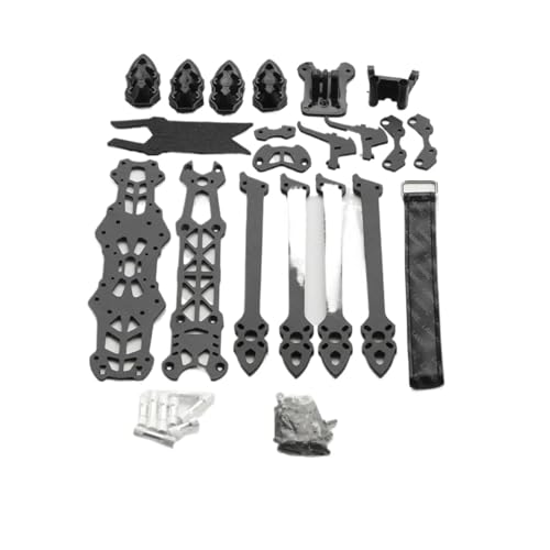 Mark4 5インチ 225mm 5mmアーム付きクワッドコプターフレーム 3Kカーボンファイバー プリントパーツ付き 5インチ FPVフリースタイルRCレーシングドローン用(With Black Print)