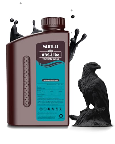 Image of SUNLU ABS-Like 3D Printer Resin, 405nm UV Curing Photopolymer Rapid 3D Resin for 2K 4K 6K 8K LCD /DLP /SLA 3D Printers, Non-Brittle & High Precision & Low Shrinkage, Black 1KG
