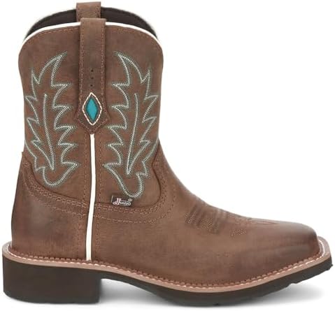 Justin Boots Women's Gypsy EMA Wide Square Toe 8in Top Boot Brown 7 B Review | Image 2