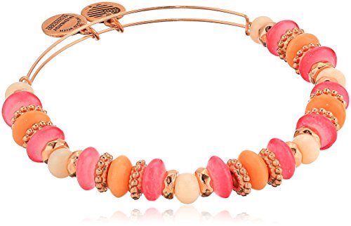 Alex and Ani Women's Horizon Coral Bangle Bracelet, Shiny Rose, Expandable