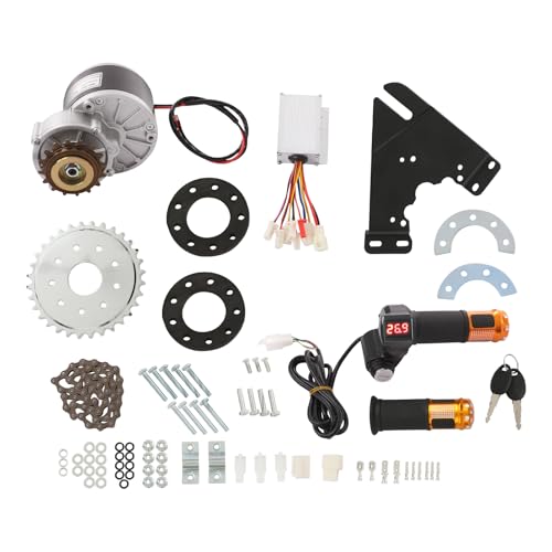 Kit Motore Bici Elettrico Motore Spazzolato 250W 24V Velocità Regolabile Kit Di Conversione Elettrica Con Display LED,Conversione Della Bicicletta Per L'Equitazione