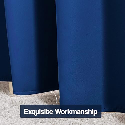 Image of FRESH FROM LOOM Long Door Non-Ring Curtains | S-Wave Pleat | Premium 12ft Non-Ring Curtains | S-Wave Pleat | Parde | S-Wave Pleat (Navy Blue | 12 Feet Long, 1pc Only)