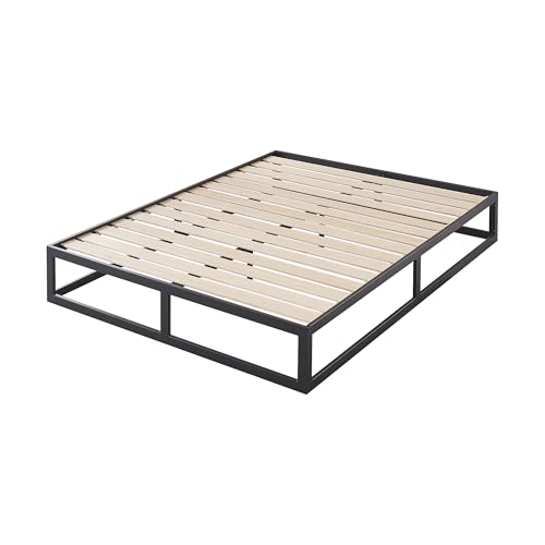 MOG CASA Cama estrado Haruki 135x190 cm | Estructura Negra | Carga máxima 300 kg | Láminas de Madera Natural | Altura 31,8 cm