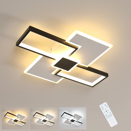 Dimensioni della lampada da soffitto: Dimensioni (L x P x A): 50 x 40 x 6,5 cm / 19,68 x 15,7 x 2,6 pollici. Potenza: 37 W. Temperatura di colore: 3000-6500 K.