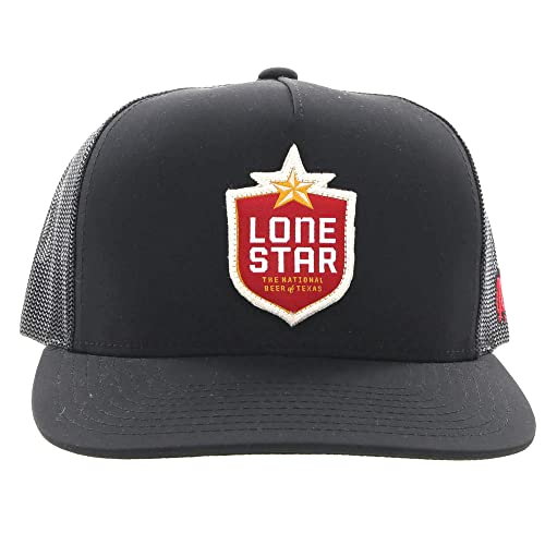 Image of HOOEY Lone Star Beer Patch Trucker Hat for Men, Adjustable Snapback Mesh Baseball Cap, 5-Panel Western Work Hat