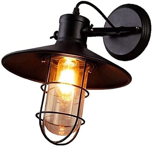 Aplique de pared vintage negro mate para iluminación industrial retro rústica