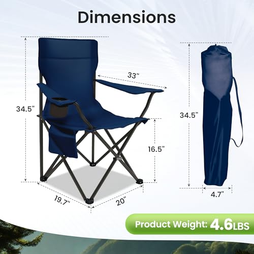 Silla de camping portátil Foristrail modelo Portable Camping Chair color azul marino miniatura 2