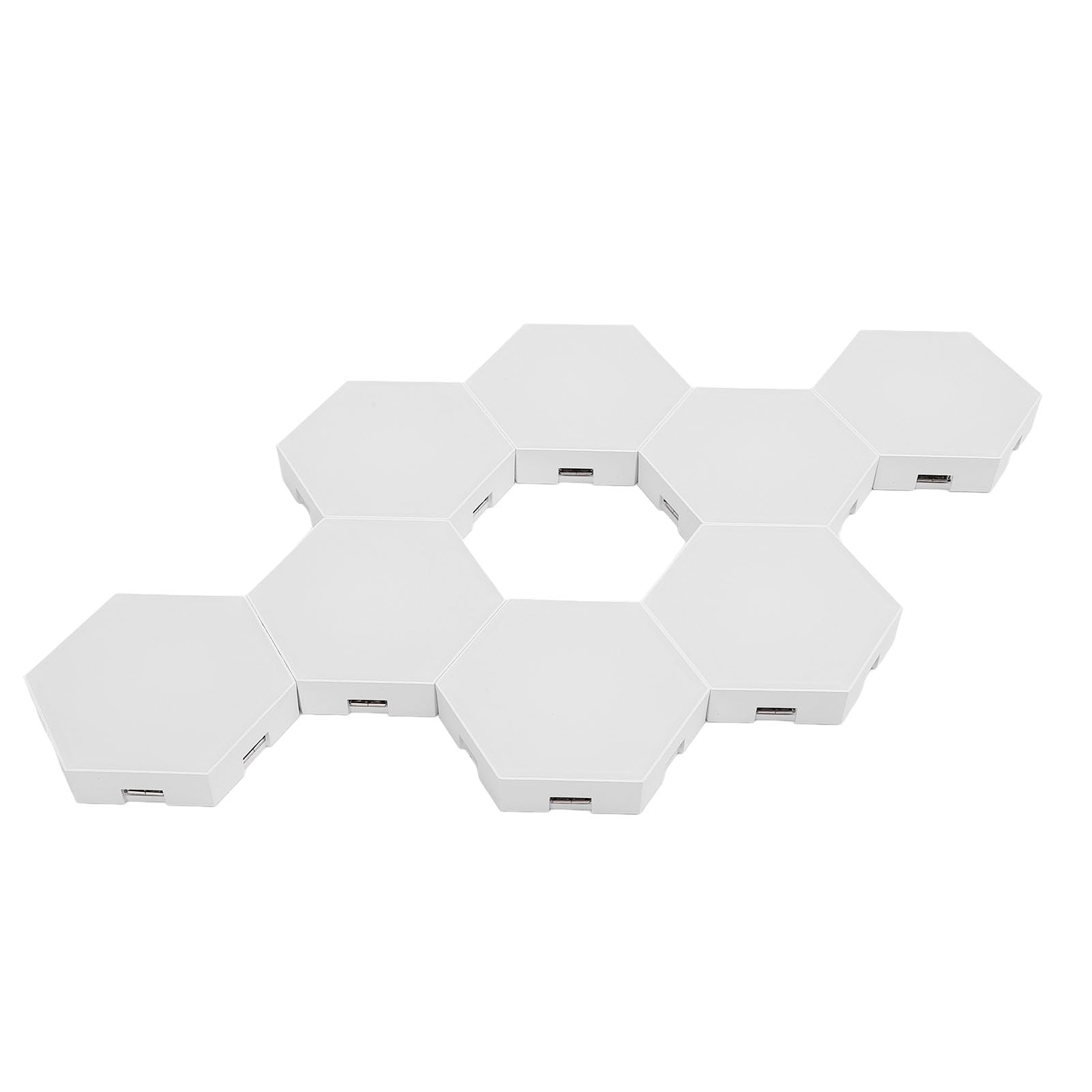 Lot de 8 panneaux lumineux hexagonaux avec contrôle vocal et synchronisation de la musique RVB avec application Bluetooth et télécommande
