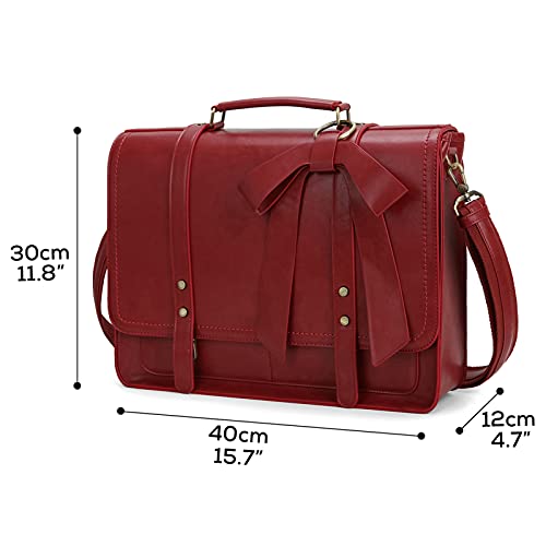 Image of ECOSUSI Laptop Bag for Women Large Shoulder Briefcase Bag PU Leather Messenger College Satchel fit 15.6 inch Computer