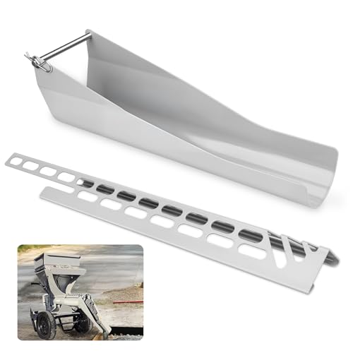 Image of MMAC-0133 18 Inch Chute Extension for Mud Mixer MMXR-3221, Heavy-Duty Steel, Rust Resistant, 3 Adjustable Angles (15 /25 /35) Easy Install Cement Mixer Accessory for Precise Concrete Pouring
