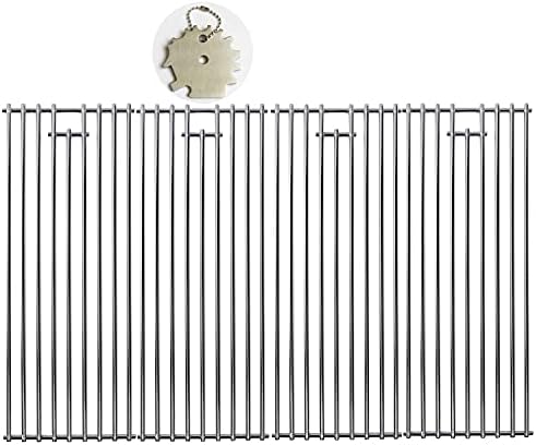 4 Pack Stainless steel 304 7.5" x 19.25" BBQ Grill Grate & Cleaning Scraper, Replacement Parts For Bull BBQ 16517 Steer Premium 69008,69009, Lonestar Select 87048,87049, 7 Burner Premium 18248,18249
