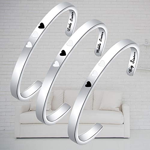 ENSIANTH Sister Bracelet Set - Big, Little, and Middle Sister Cuff Jewelry Gift for Best Friends4