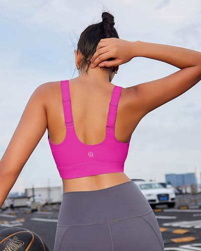 Image of RUNNING GIRL Adjustable Straps High Impact Sports Bra for Women,High Support Workout Sports Bras with Sewn in Pads