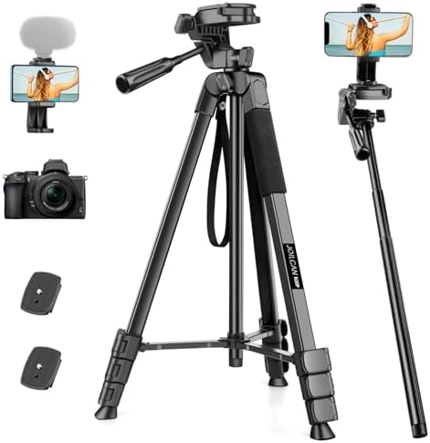 JOILCAN Trépied Appareil Photo, 190cm Trepied Camera En Aluminium Portable, Trepied Photo Pour