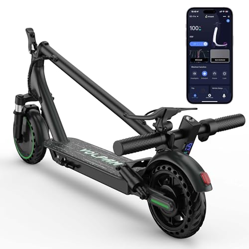 Image of VOLPAM Electric Scooter with 8.5 inch /10 inch Solid Tire, 350W /500W Powerful Motor & 19 /22 MPH Top Speed, 16-28 Miles Long Range, Folding E Scooter Choice