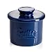 Sweese 322.103 Porcelain Butter Crock Keeper - French Butter Dish with Lid - Butter Relief, Navy