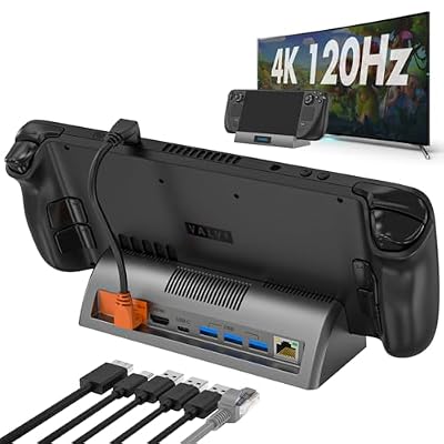Steam Deck Docking Station - 4K@120Hz HDMI, Gigabit Ethernet, 3 USB 3.0 Ports