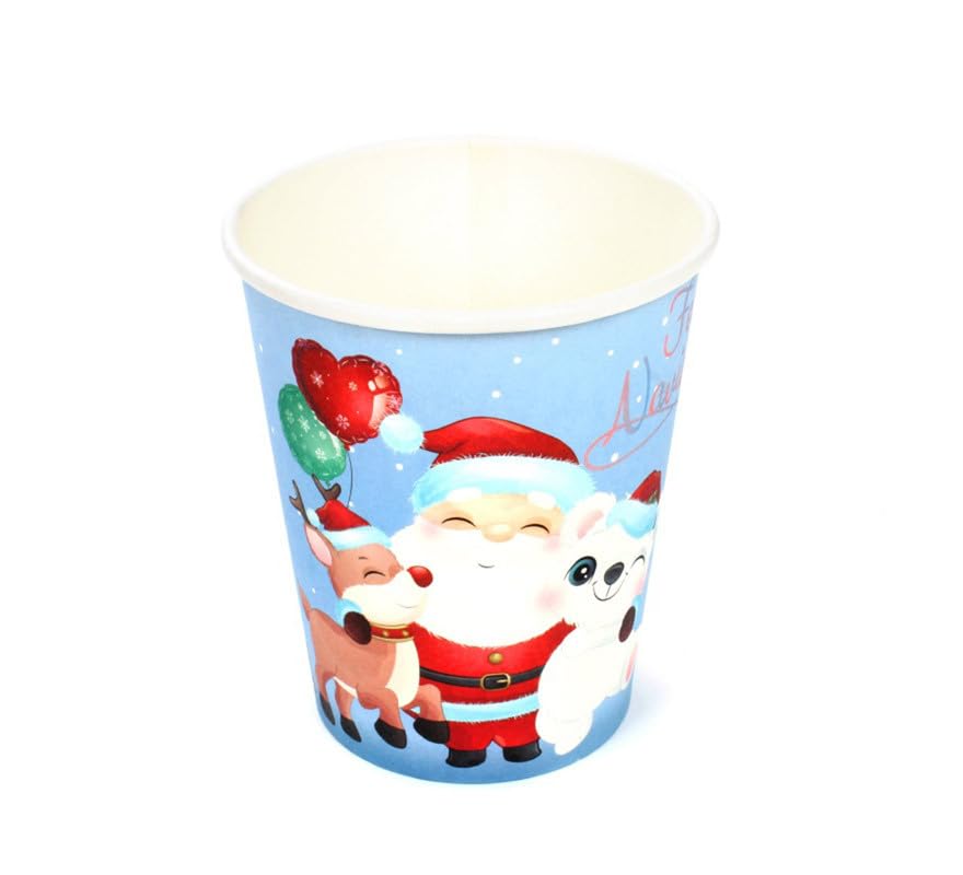 12 copos de papel para o Natal de pai Natal de 270 ml