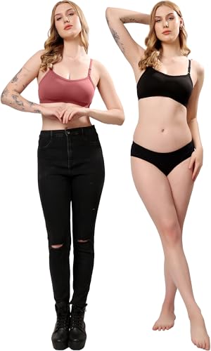 Image of London Hills Women's Cotton Sports Bra for Women Solid Bra Wireless & Non Padded Full Coverage Soft Hold Straps Super Combed Cotton Elastane Stretch Full Coverage Slip-On Active Bra