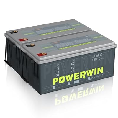 POWERWIN BT200 12V 200Ah LiFePO4 Deep Cycle Battery – 100A BMS ?15,000 Cycles ?Solar, RV, Off-Grid & Marine ?Trolling Motor & Home Energy Storage?2pcs?