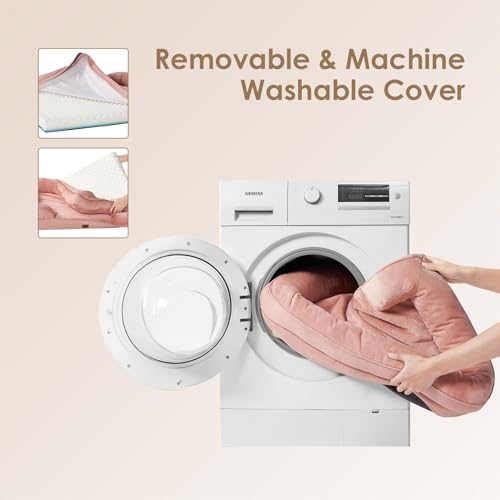 Image of EHEYCIGA Orthopedic Dog Beds for Large Dogs, Waterproof Memory Foam Large Dog Bed with Sides, Non-Slip Bottom and Egg-Crate Foam Pet Couch Bed with Washable Removable Cover, Dusty Pink