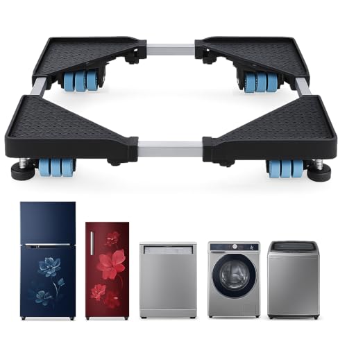 PM Premium Heavy Duty 24 Wheel Adjustable Stand/Trolley/Suitable for Front&Top Load Washing Machine/Refrigerator, Dishwasher/Capacity Upto 500 Kg Wash