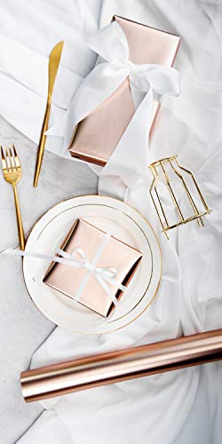 Image of RUSPEPA Rose Gold Matte Wrapping Paper-81.5 Sq Ft-Solid Color Paper Perfect for Wedding,Birthday,Christmas,Baby Show Gifts-30Inch X 32.8Feet