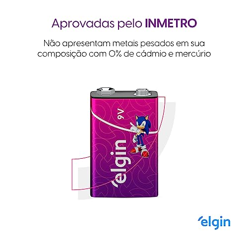 Bateria Recarregável 250mAh Elgin com 1 unidade 9V Pilha