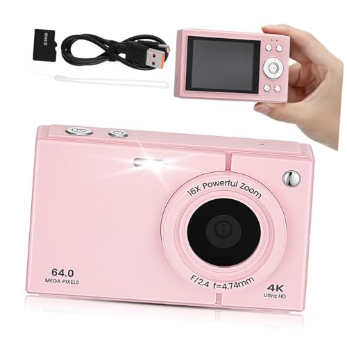 Appareil photo numérique de voyage compact rose SEWACC 64 Go pour immortaliser vos escapades